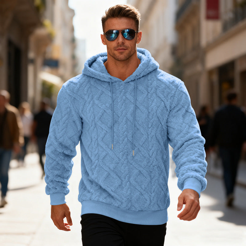 Sweat à capuche polaire pour homme – Coupe ample, pull d'hiver