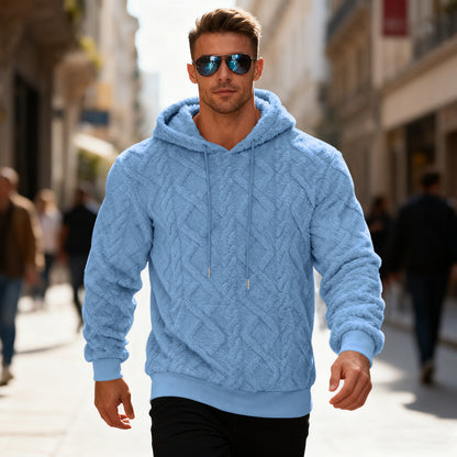 Sweat à capuche polaire pour homme – Coupe ample, pull d'hiver