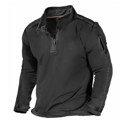 Suéter de manga larga para hombre – Jersey con bolsillo de cremallera