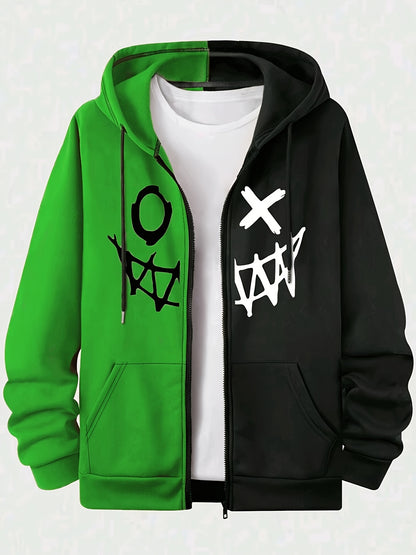 Loom & Soul Men’s Royal Blue Zip Hoodie – Two-Tone Warm Fall Jacket