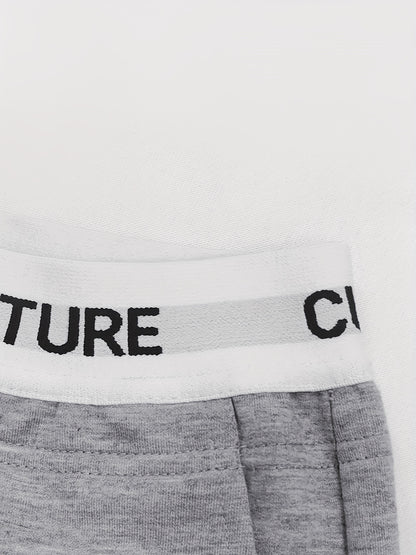 Women’s Geometric Love Print Two-Piece Set – Wide-Leg High-Waist Pants