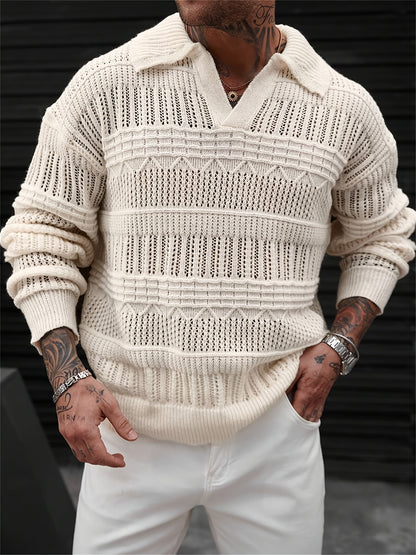Men’s Lightweight Knit Pullover – Breathable Academic Style Sweater