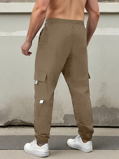 Men’s Joyful Face Work Overalls – Loose Multi-Pocket Cargo Pants