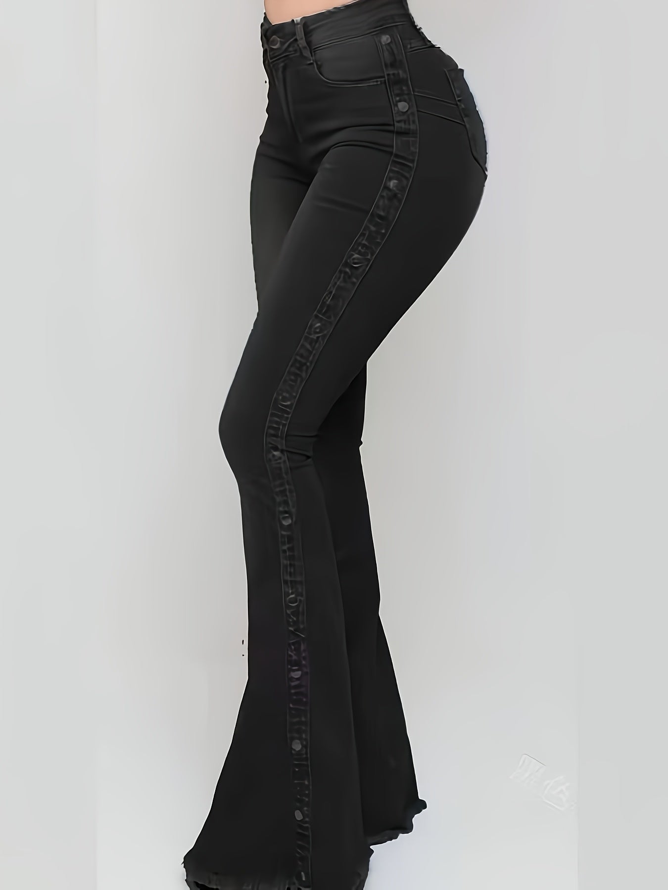 Vaqueros Acampanados de Tiro Alto para Mujer – Elegantes Jeans de Mezclilla Elásticos de Pierna Ancha