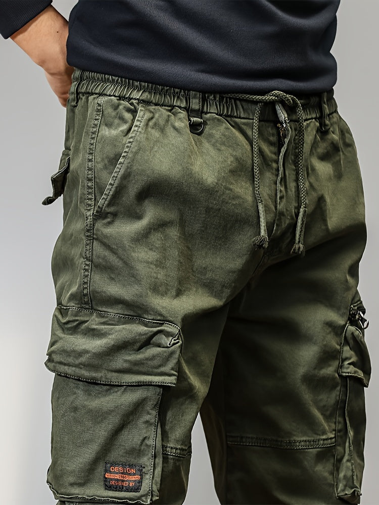 Men’s Multi-Pocket Work Pants – Outdoor Casual Cargo Trousers with Stretch