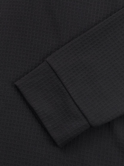 Men’s Waffle Henley Shirt – White & Black All-Season Button Top