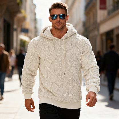 Sweat à capuche polaire pour homme – Coupe ample, pull d'hiver