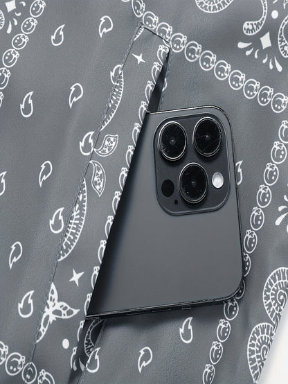 Men’s Paisley Bomber Jacket – Vintage Stand Collar Casual Outerwear