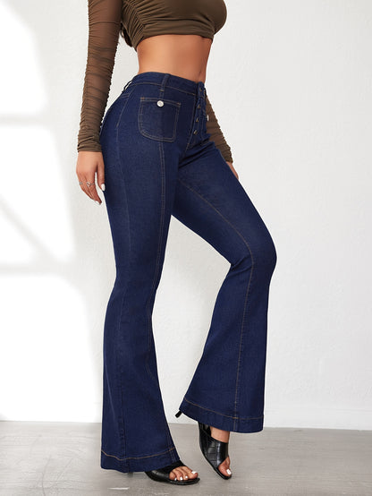 Women’s High-Waist Flare Jeans – Stretchy Vintage Bell Bottoms