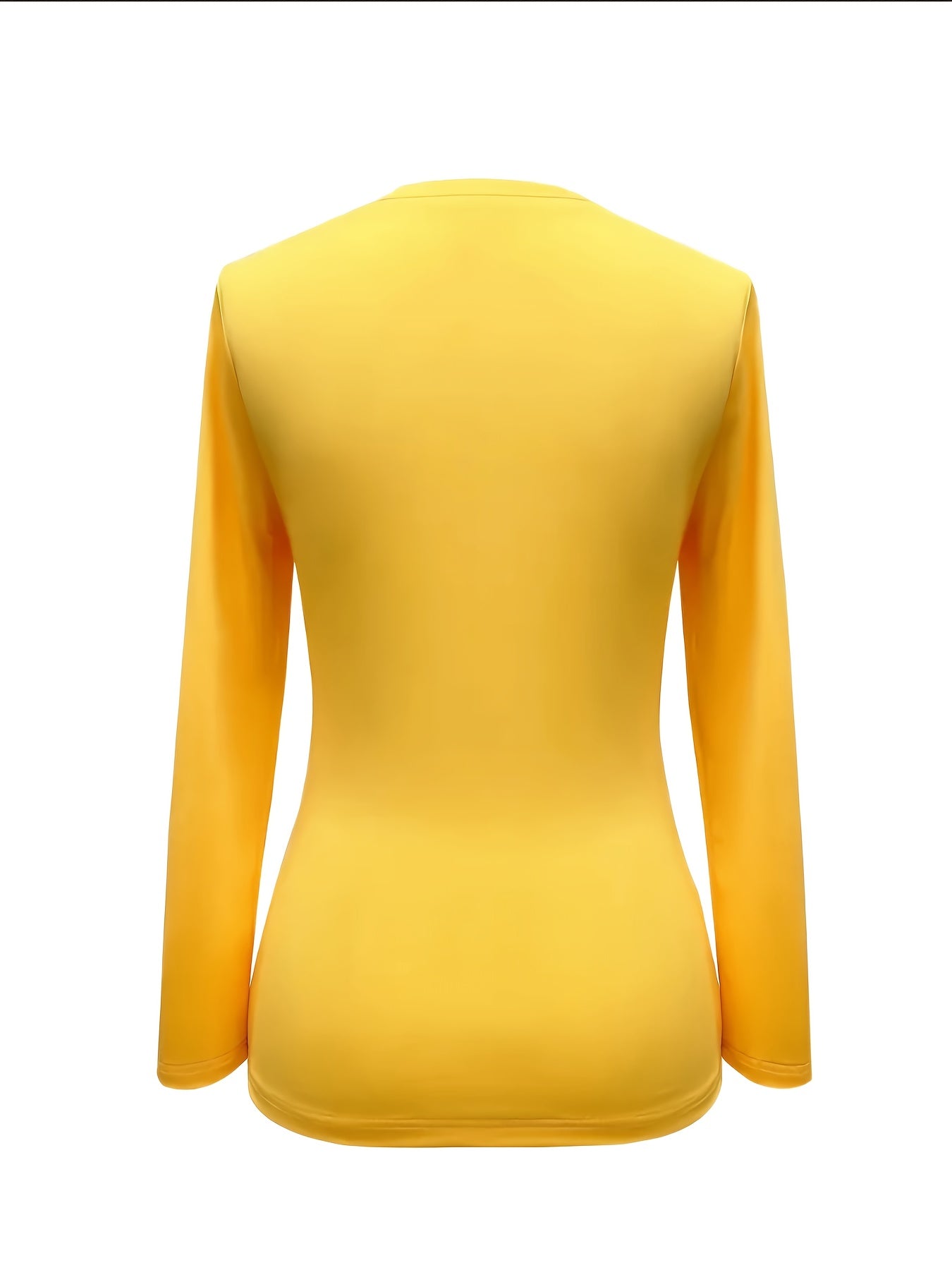 Elegant Black Long Sleeve Top – Gold Button Detail Round-Neck Tee