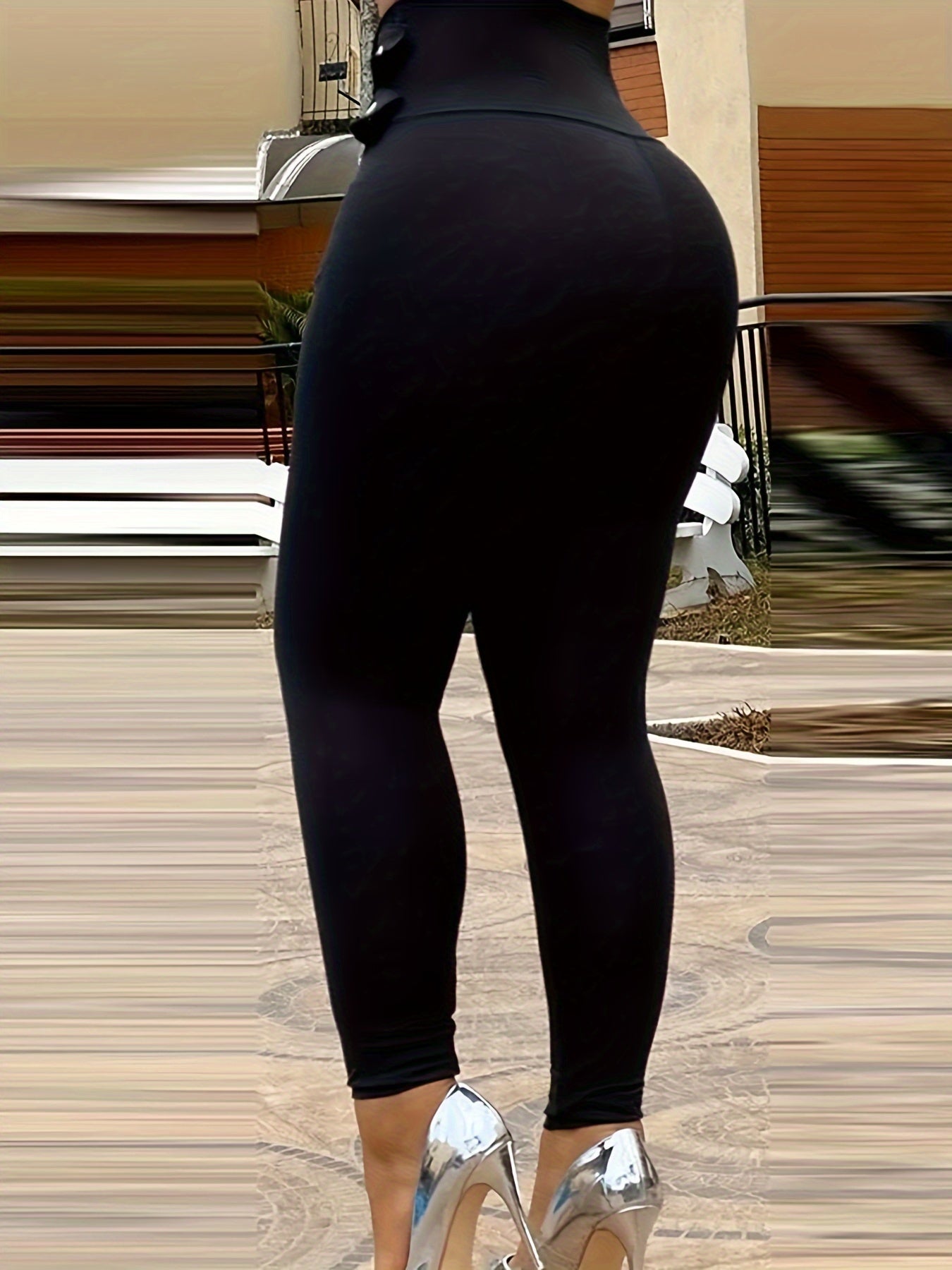 Women’s High-Waist Zipper Slim-Fit Pants – Stretch Dress Pants