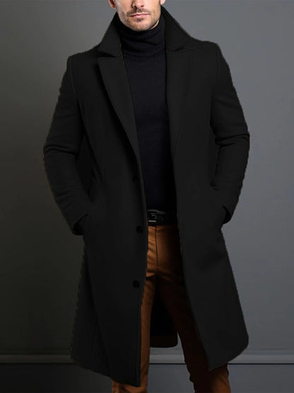 Manteau Classique à Revers pour Homme – Veste d'Hiver à Simple Boutonnage