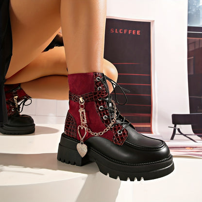 Women’s Chunky Platform Boots – Gothic High Heel Ankle Booties