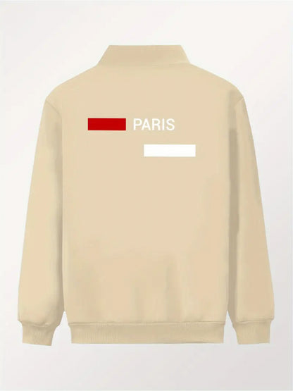 Veste imprimée à col baseball pour homme – Manteau de travail zippé style streetwear décontracté