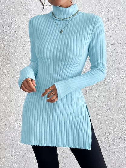 Women’s Elegant Turtleneck Top – Soft Long Sleeve High-Neck Knit