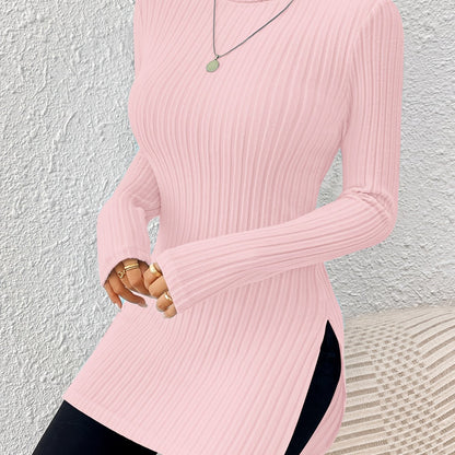 Women’s Elegant Turtleneck Top – Soft Long Sleeve High-Neck Knit