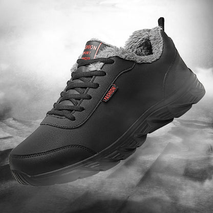 Loom & Soul™ Men’s Winter Warm Sneakers – Waterproof, Anti-Slip, Plush-Lined Comfort Shoes