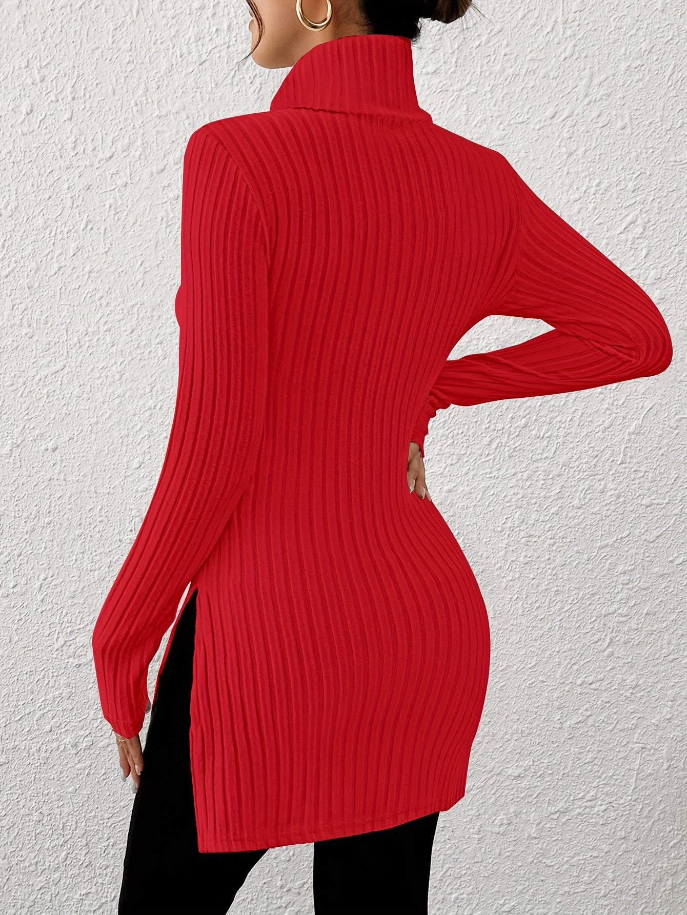 Women’s Elegant Turtleneck Top – Soft Long Sleeve High-Neck Knit