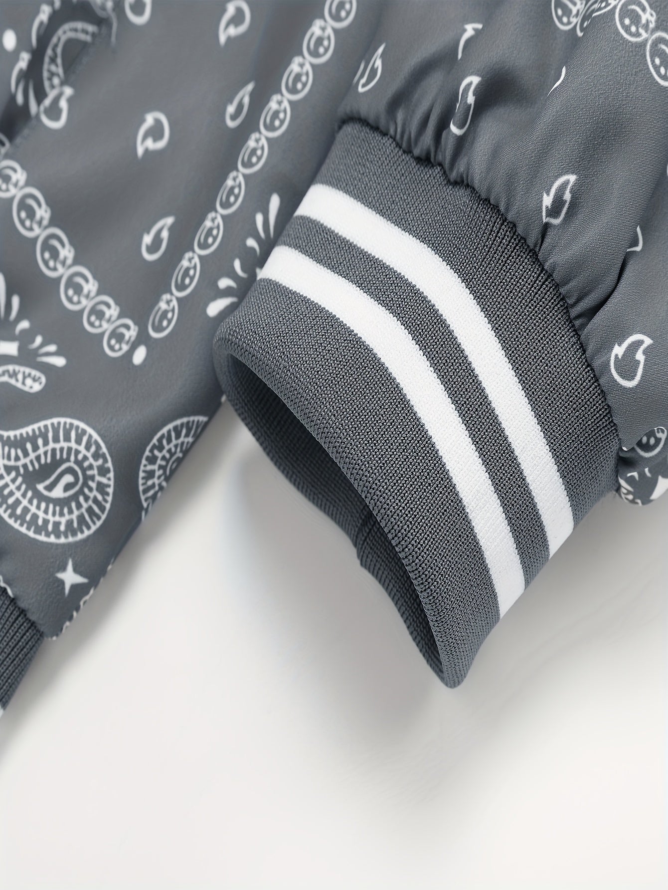 Men’s Paisley Bomber Jacket – Vintage Stand Collar Casual Outerwear