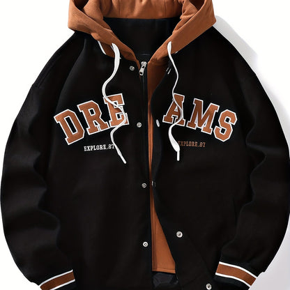 Loom & Soul Men’s  “DREAMS” Hooded Jacket – Loose Streetwear Coat