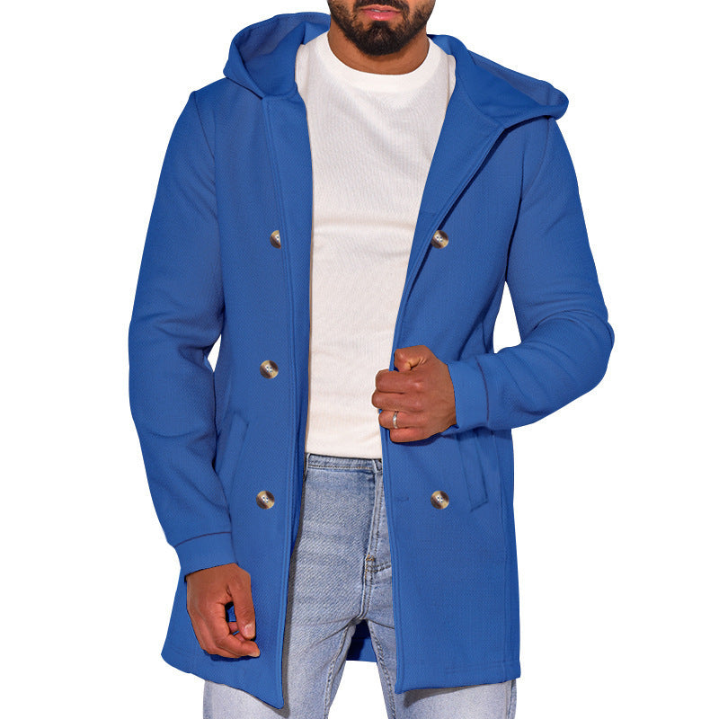 Gabardina de Lana Delgada con Capucha para Hombre – Estilo Versátil para Toda la Temporada