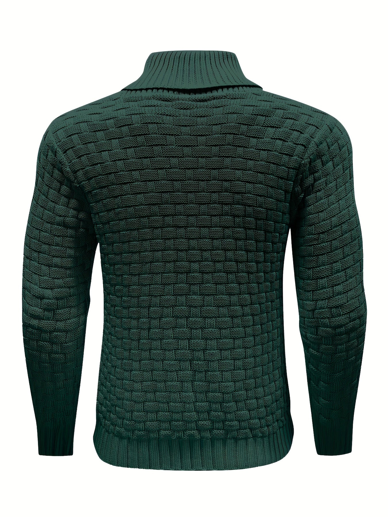 Men’s Waffle Knit Sweater – High Stretch Pullover with Lapel Collar
