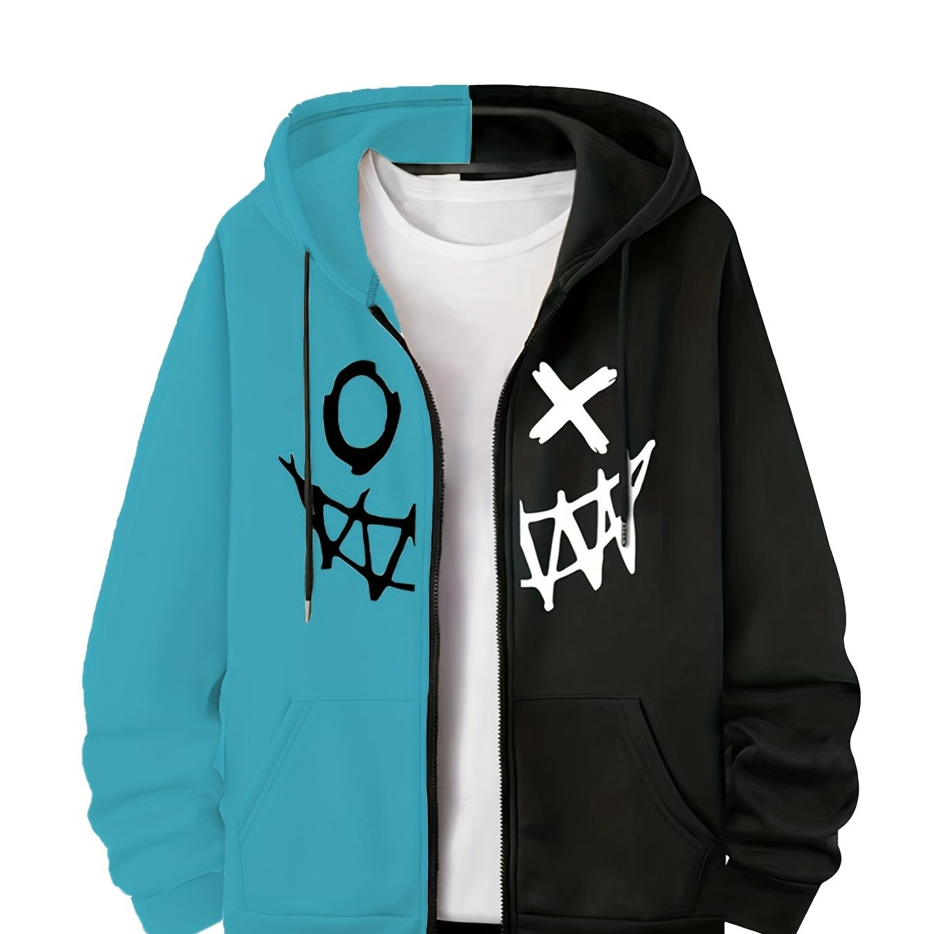 Loom & Soul Men’s Royal Blue Zip Hoodie – Two-Tone Warm Fall Jacket