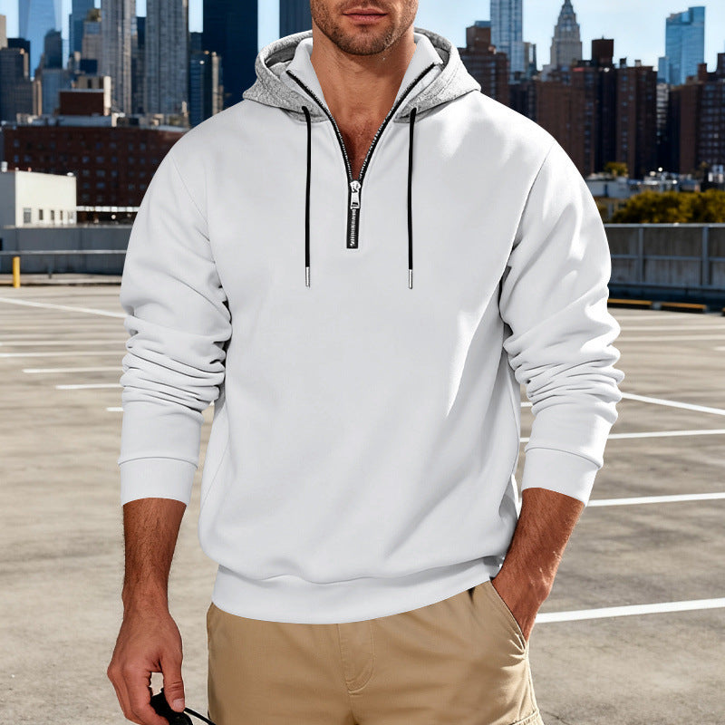 Sudadera con capucha de cuello alto para hombre – Sudadera informal de lujo para viajeros