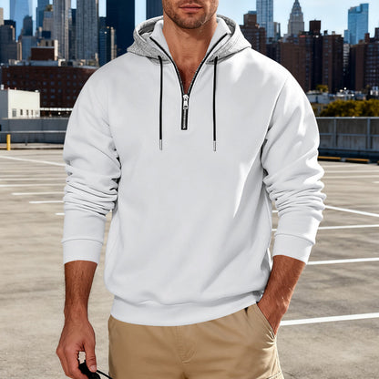 Sudadera con capucha de cuello alto para hombre – Sudadera informal de lujo para viajeros