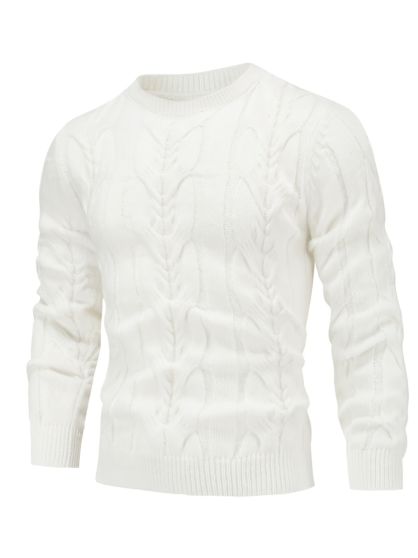 Men’s Striped Knit Sweater – Soft Crewneck Ribbed Trim Pullover