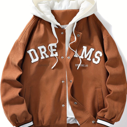 Loom & Soul Men’s  “DREAMS” Hooded Jacket – Loose Streetwear Coat