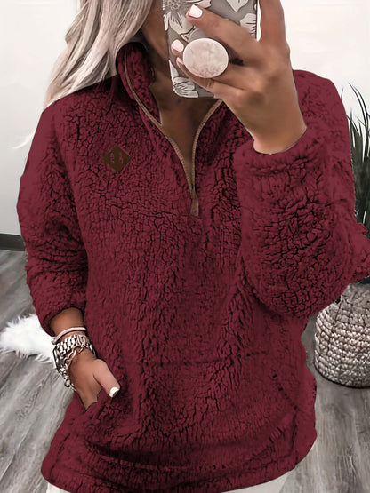 Cozy Fleece-Lined Zip-Up Hoodie – Soft Women’s Casual Sweatshirt