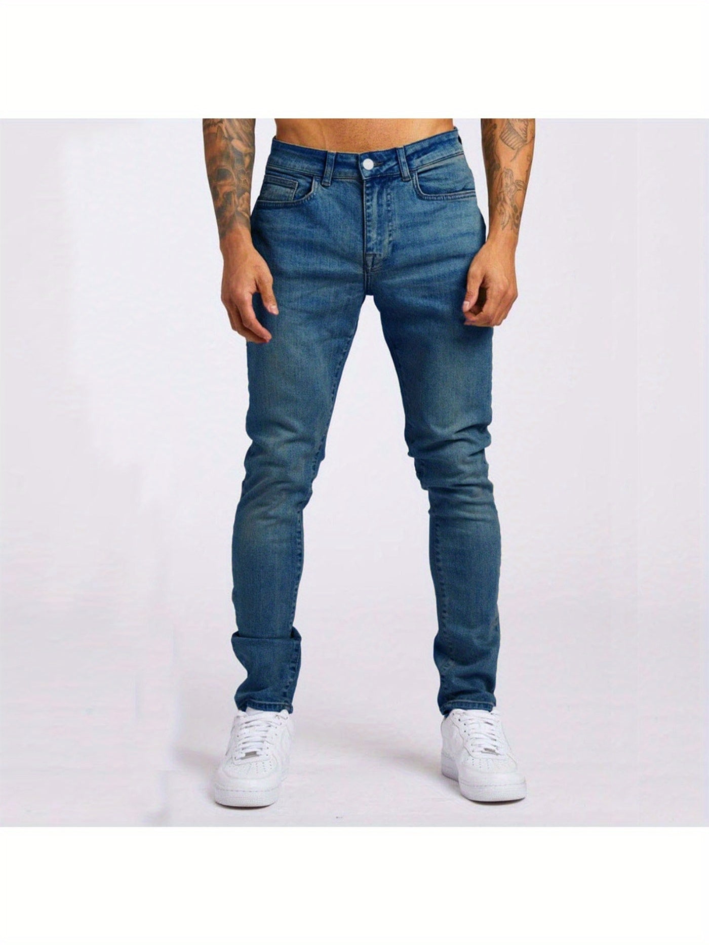 Men’s Gray Slim-Fit Stretch Jeans – Breathable, Modern All-Season Denim