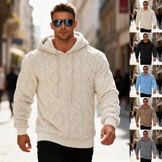 Sweat à capuche polaire pour homme – Coupe ample, pull d'hiver