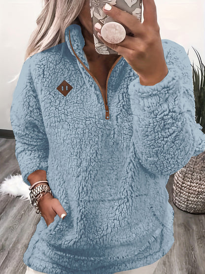 Cozy Fleece-Lined Zip-Up Hoodie – Soft Women’s Casual Sweatshirt