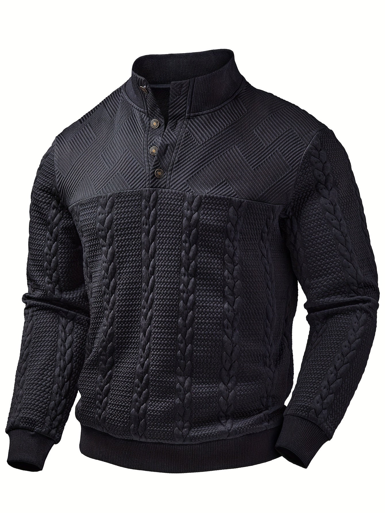 Men’s Casual Henley Shirt – Soft Stretch Long Sleeve Button Top