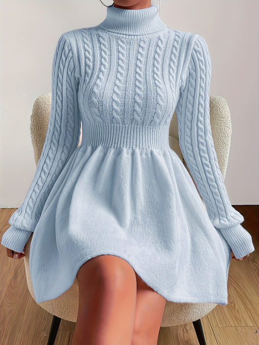 Slim-Fit High-Neck Mini Dress – Elegant A-Line Short Dress for Events