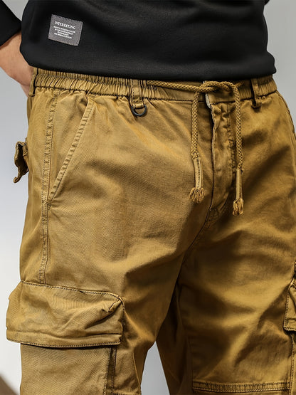 Men’s Multi-Pocket Work Pants – Outdoor Casual Cargo Trousers with Stretch