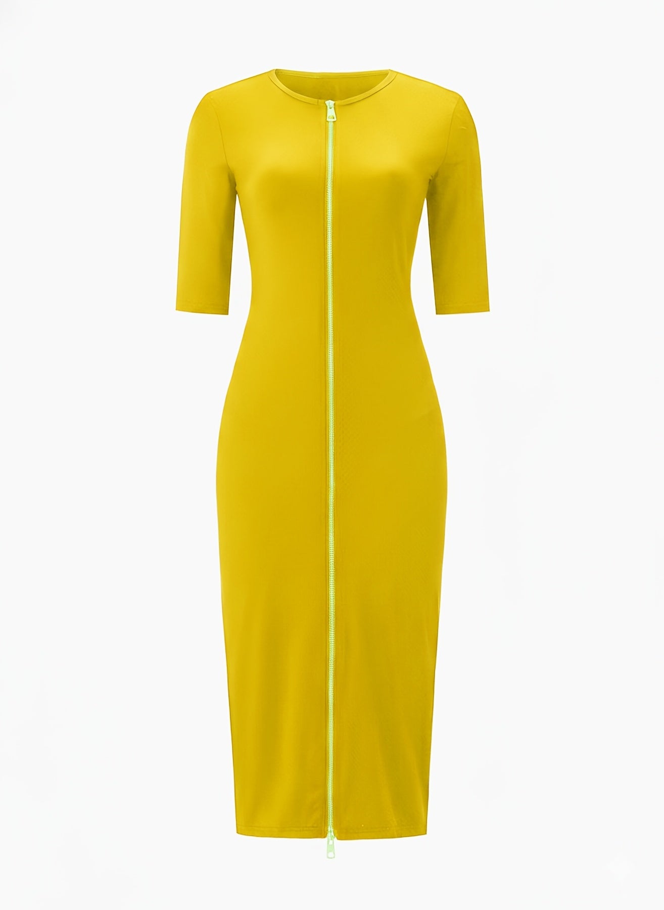 Boat Neck Bodycon Midi Dress – Elegant Slim Fit Short Sleeve Dress