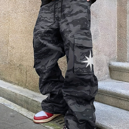 Men’s Camouflage Cargo Pants – Loose-Fit Multi-Pocket Outdoor Trousers