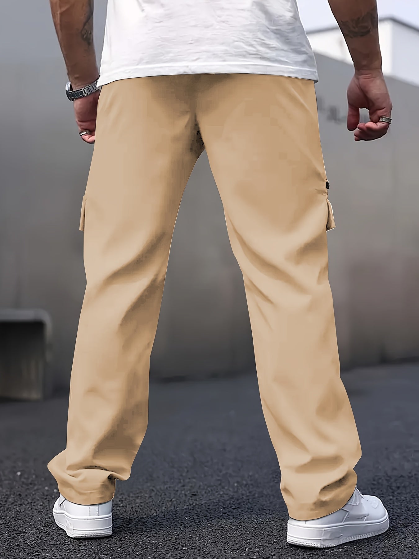 Men’s Cargo Pants – Loose Straight-Leg Multi-Pocket Street Trousers