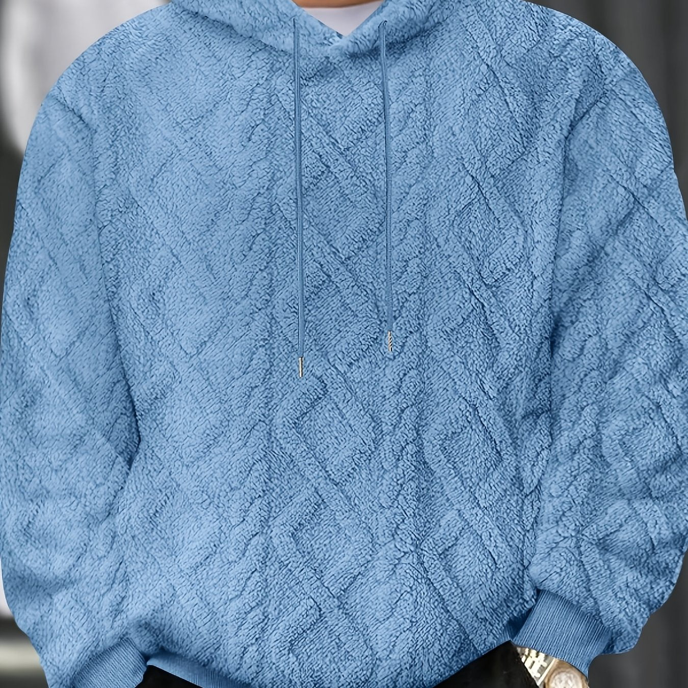 Men’s Casual Hooded Sweatshirt – Solid Color Slight Stretch Pullover