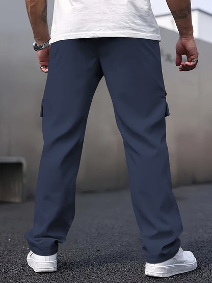 Men’s Cargo Pants – Loose Straight-Leg Multi-Pocket Street Trousers