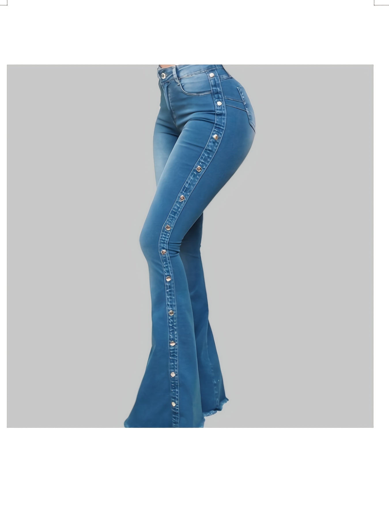 Vaqueros Acampanados de Tiro Alto para Mujer – Elegantes Jeans de Mezclilla Elásticos de Pierna Ancha
