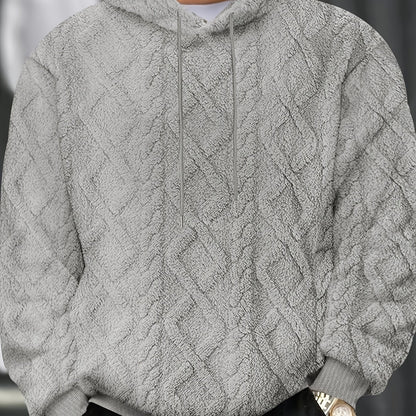 Men’s Casual Hooded Sweatshirt – Solid Color Slight Stretch Pullover