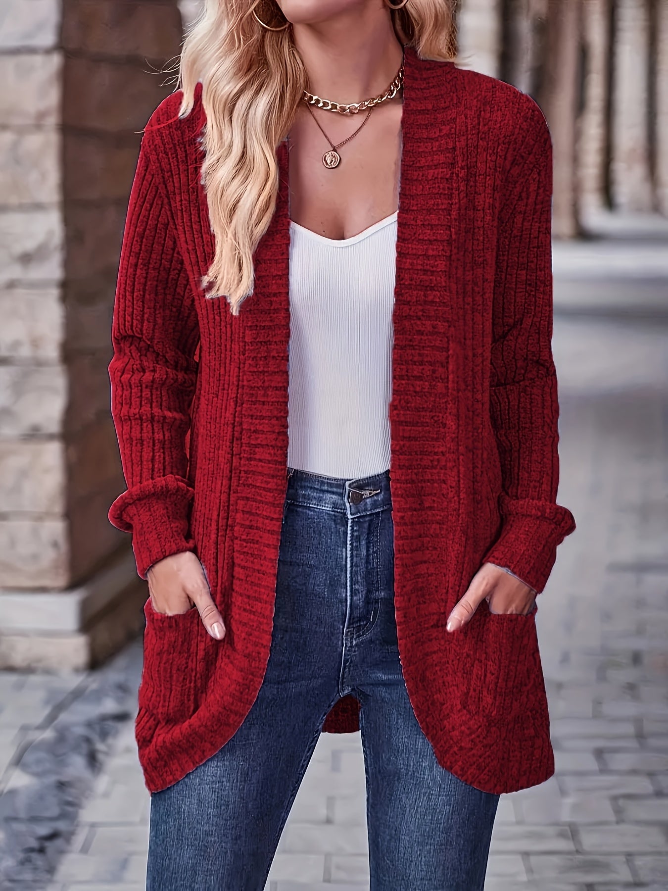 Women’s Elegant Loose Fit Blouse – Mustard Yellow Long Sleeve Top