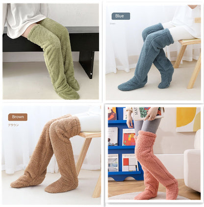 Loom & Soul™ Over-Knee Fuzzy Long Socks – Unisex Winter Warm Sleeping & Home Stockings