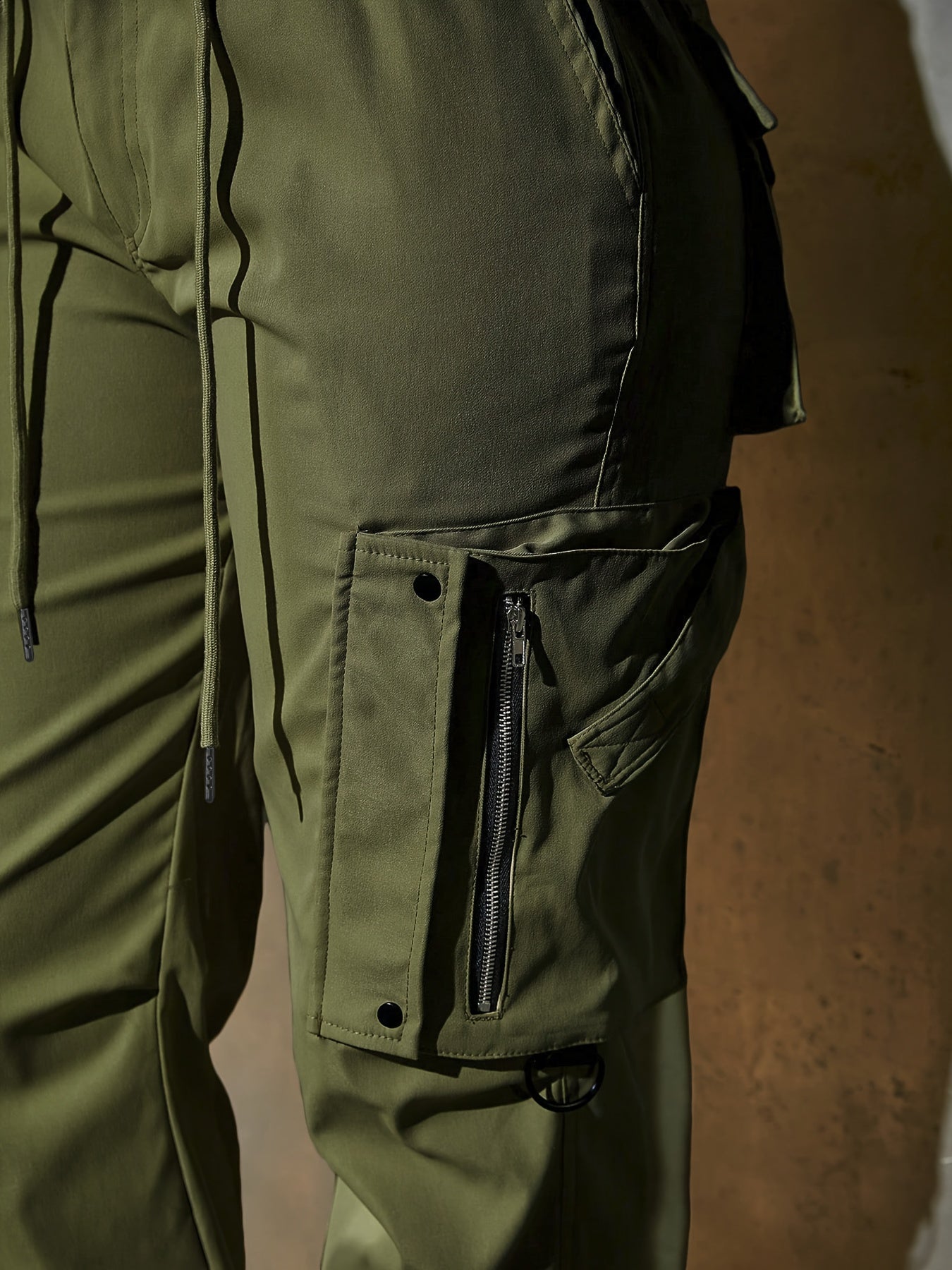 Pantalon cargo à cordon de serrage pour femme – Coupe décontractée style urbain, multipoches