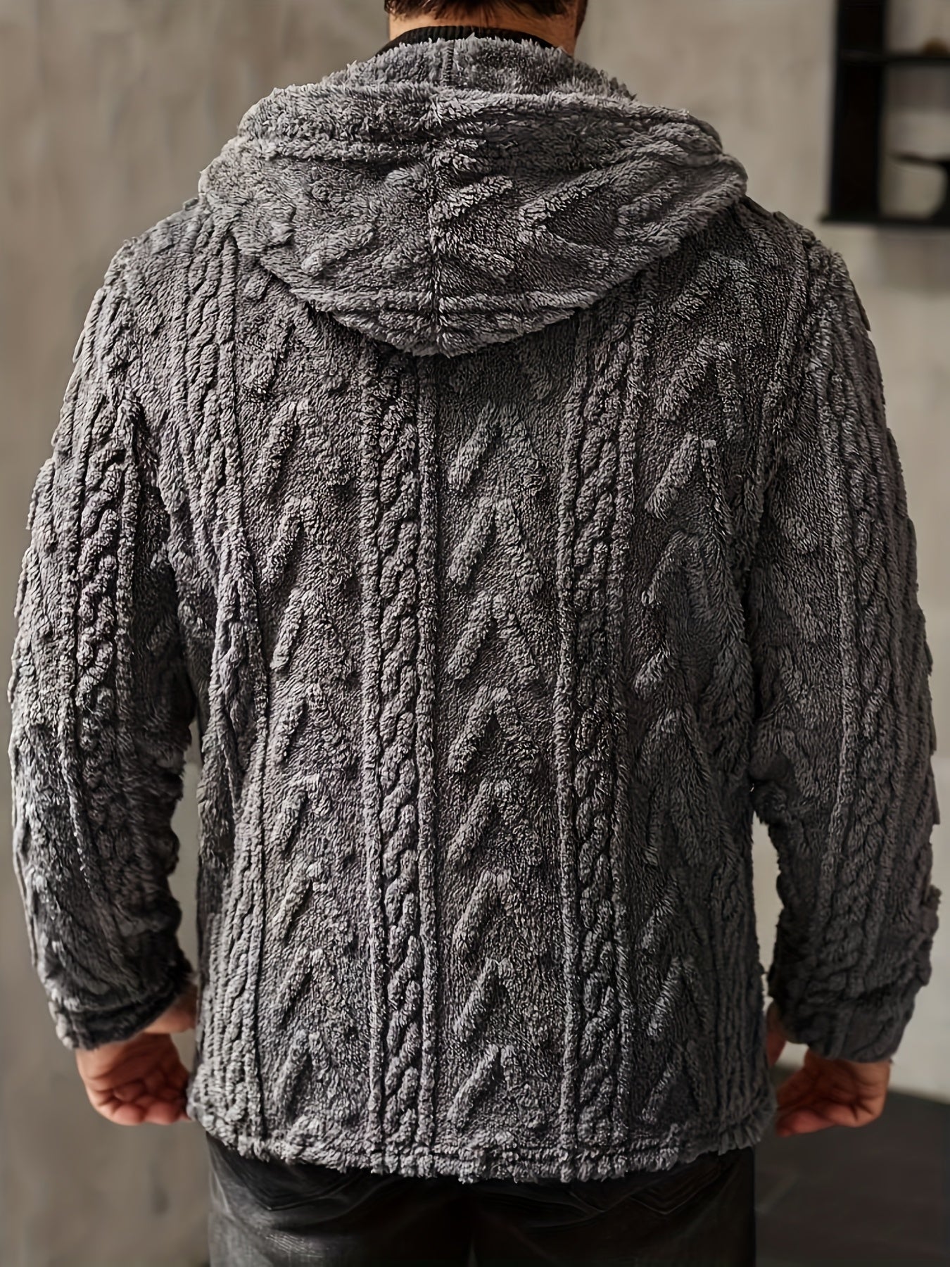 Veste à Capuche Polaire Douillette Homme – Cardigan Boutonné Hiver