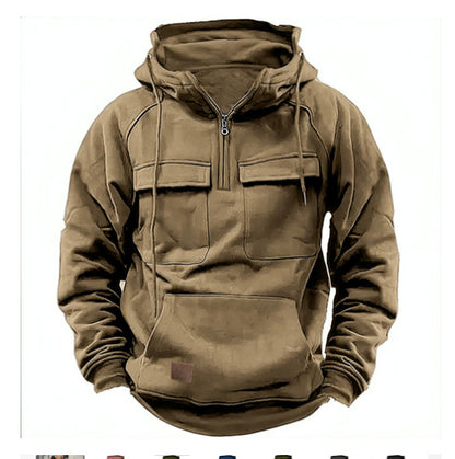 Loom & Soul™ Men’s Zip-Up Hoodie – Thick Fleece Sweatshirt with Drawstring Hood & Pockets